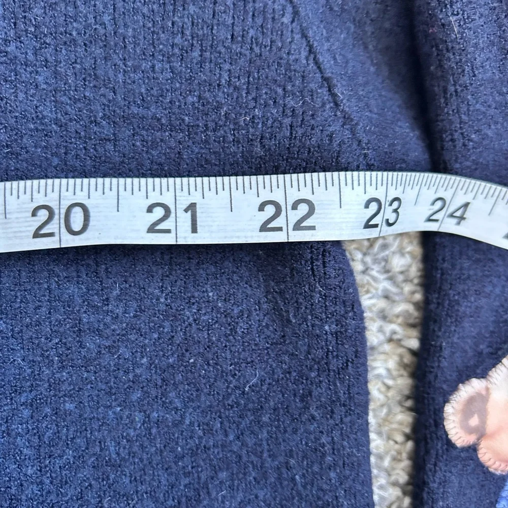 Arden B. Navy Blue Cozy Teddy Bear Patched Sweater size Medium - Picture 6 of 9